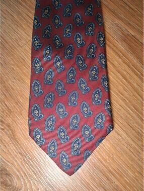 Robert Talbott Silk Tie Burgundy Paisley Handmade USA Wide